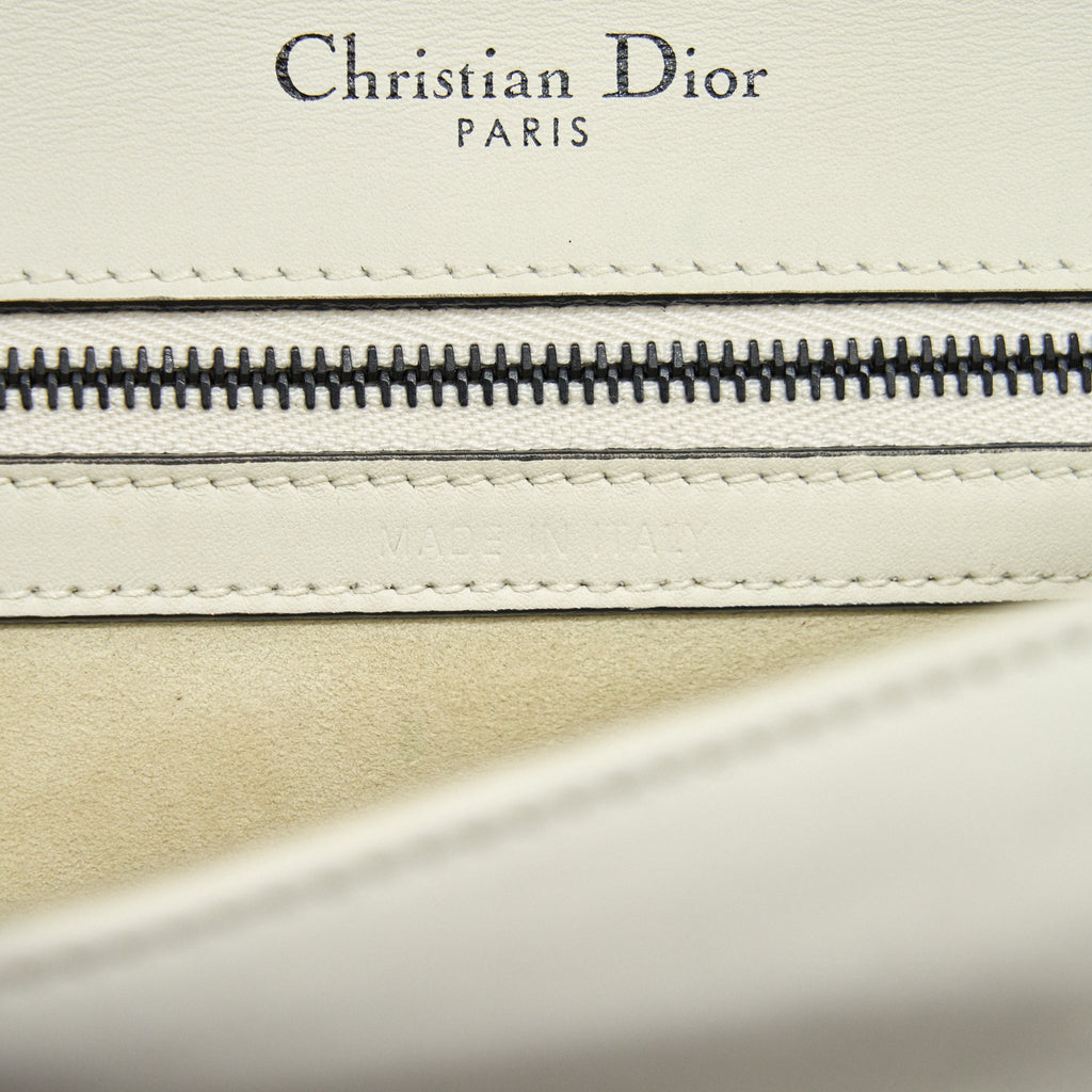 DIOR SMALL DIORAMA STUDDED WHITE WITH BLACK HARDWARE