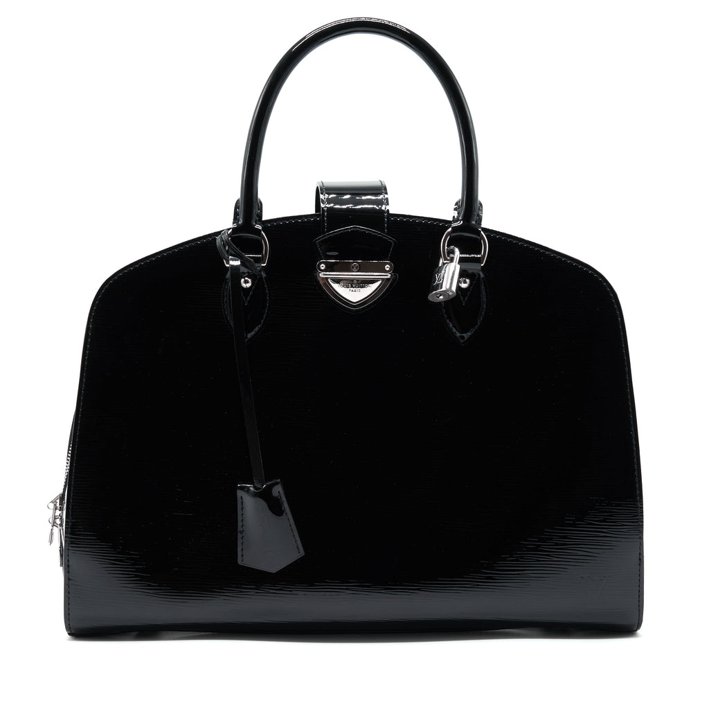 LOUIS VUITTON PATENT EPI TOTE BAG BLACK SHW