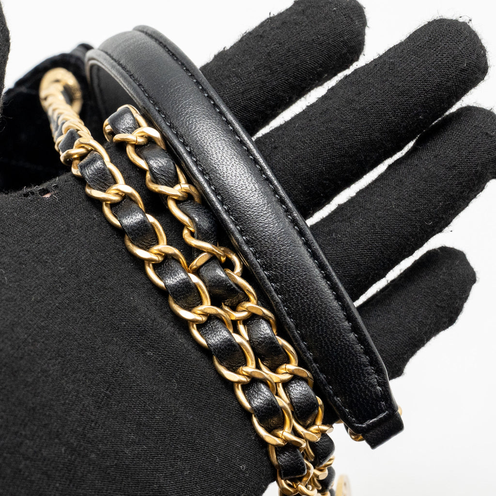 CHANEL 23B HOBO BAG VELVET BLACK GHW (MICROCHIP)