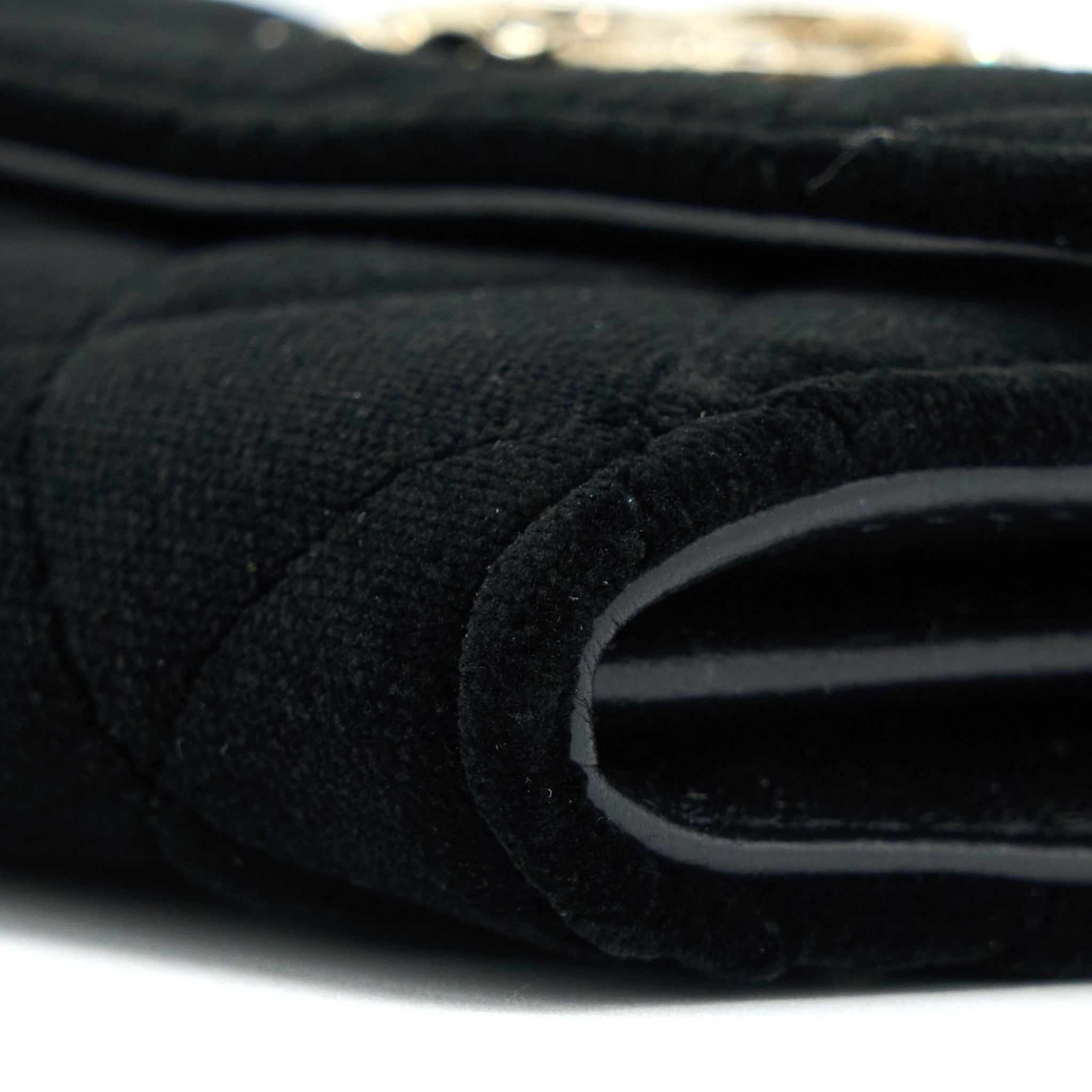 CHANEL 21A FLAP CARD HOLDER VELVET BLACK LGHW