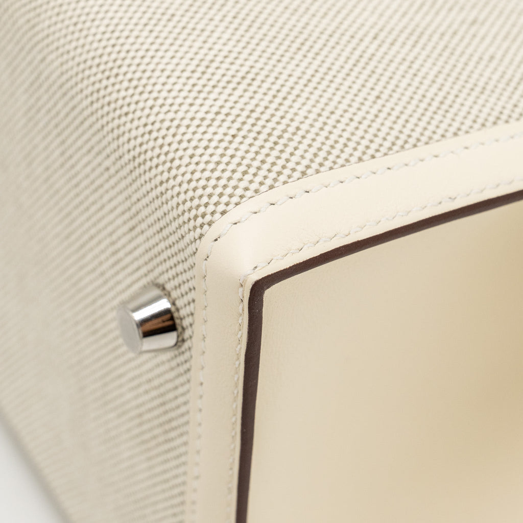 HERMES KELLY 28 SELLIER TOILE H/SWIFT ECRU-AMANDE/NATA SHW