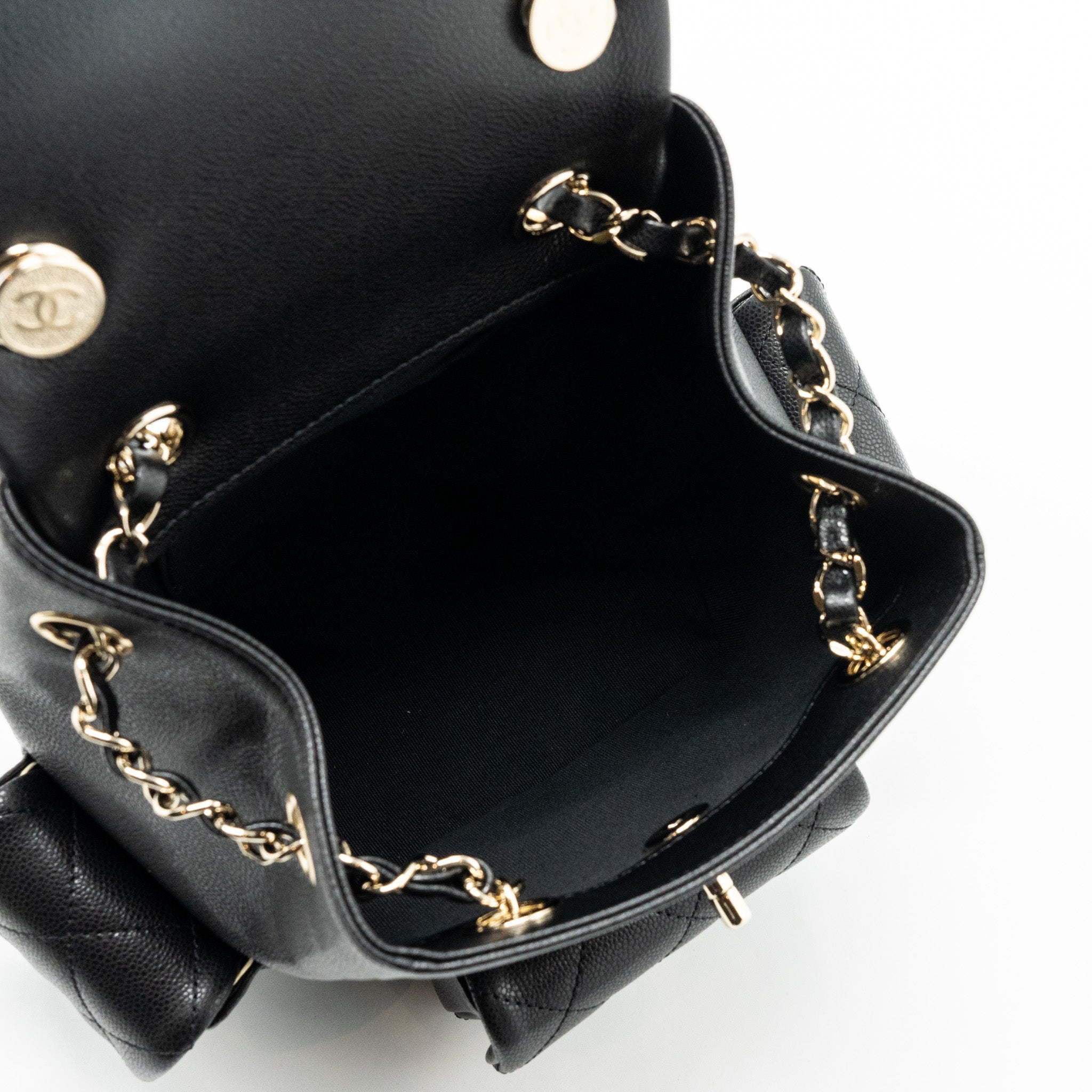CHANEL 23K TRIPLE POCKET BACKPACK CAVIAR BLACK LGHW(MICROCHIP)