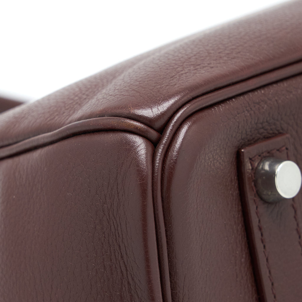 HERMES BIRKIN 35 EVERGRAIN BORDEAUX SHW