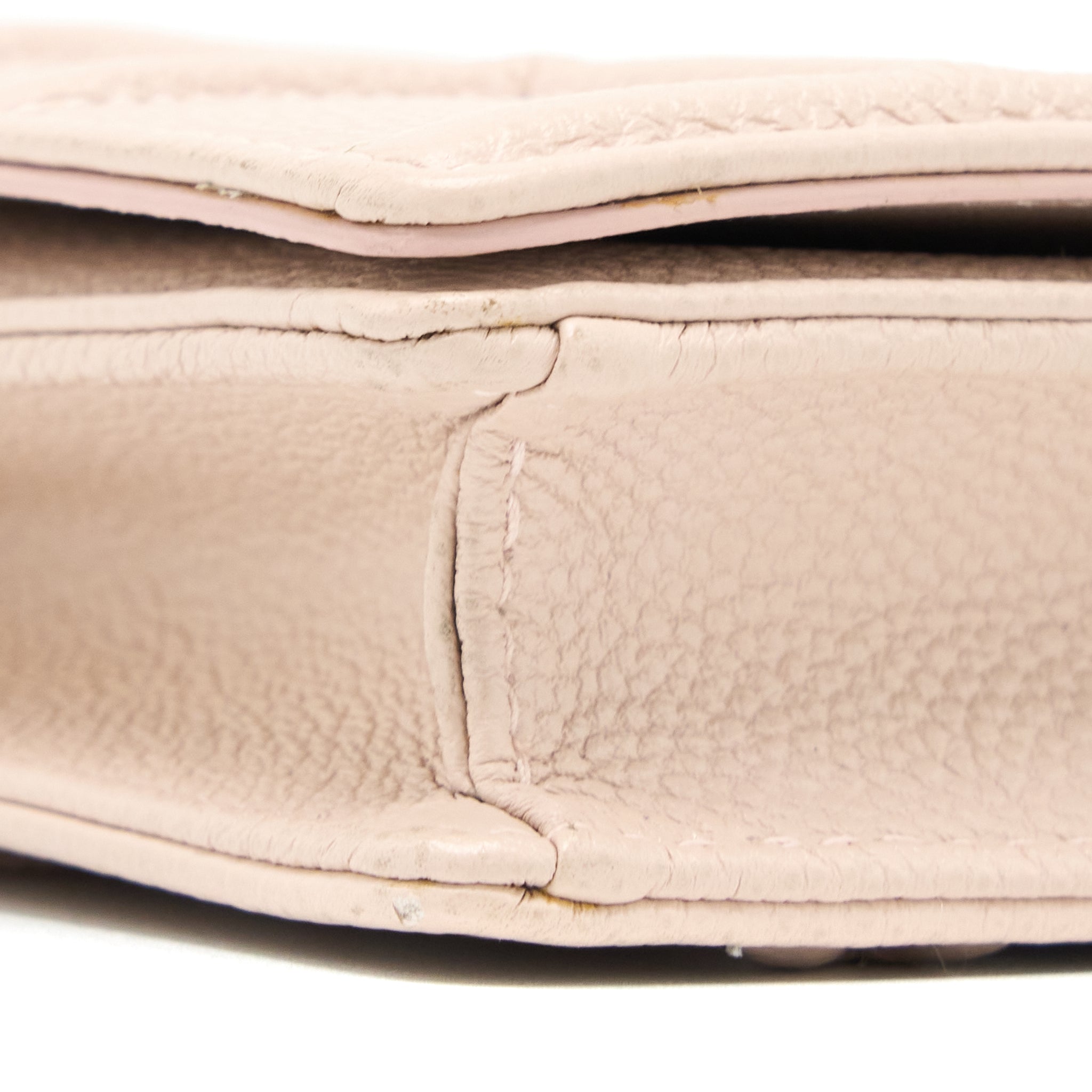 DIOR DIORAMA WALLET ON CHAIN CALFSKIN LIGHT PINK SHW