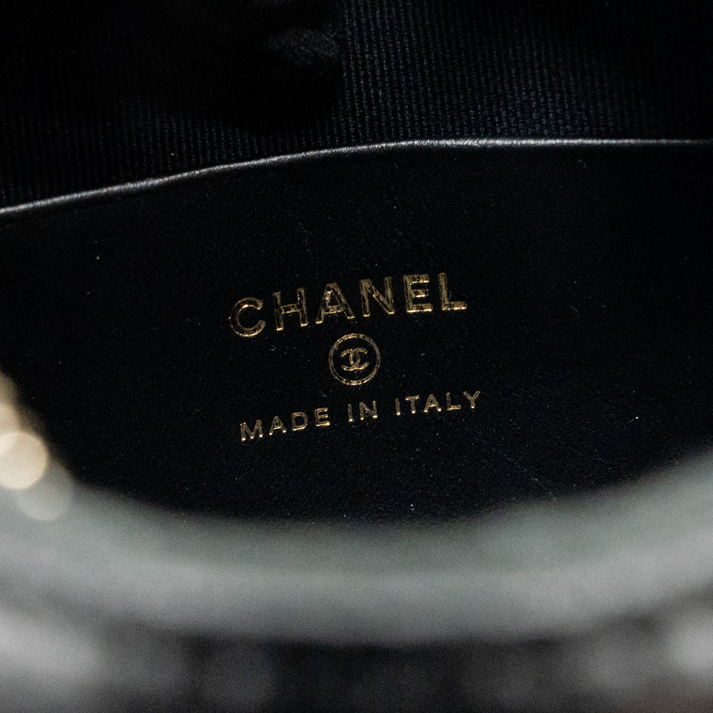CHANEL 25C DETAIL LOGO QUILTED HOBO BAG CAVIAR BLACK GHW (MICROCHIP)