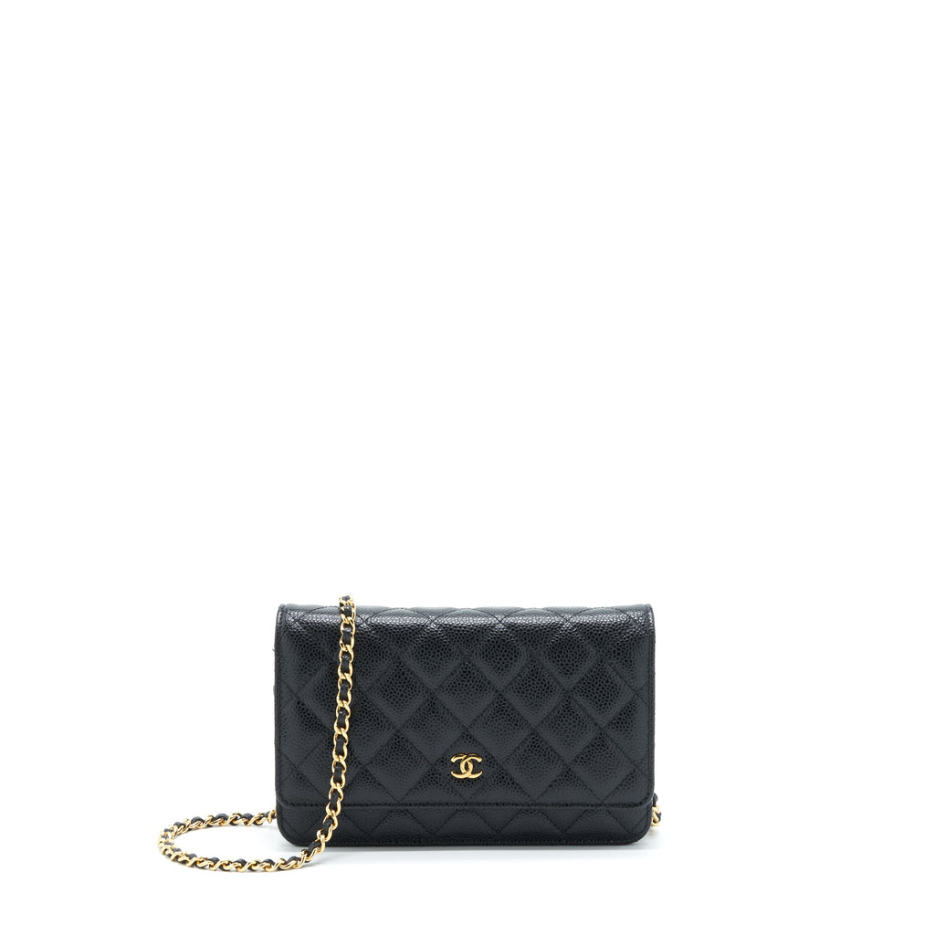 CHANEL CLASSIC WALLET ON CHAIN CAVIAR BLACK GHW