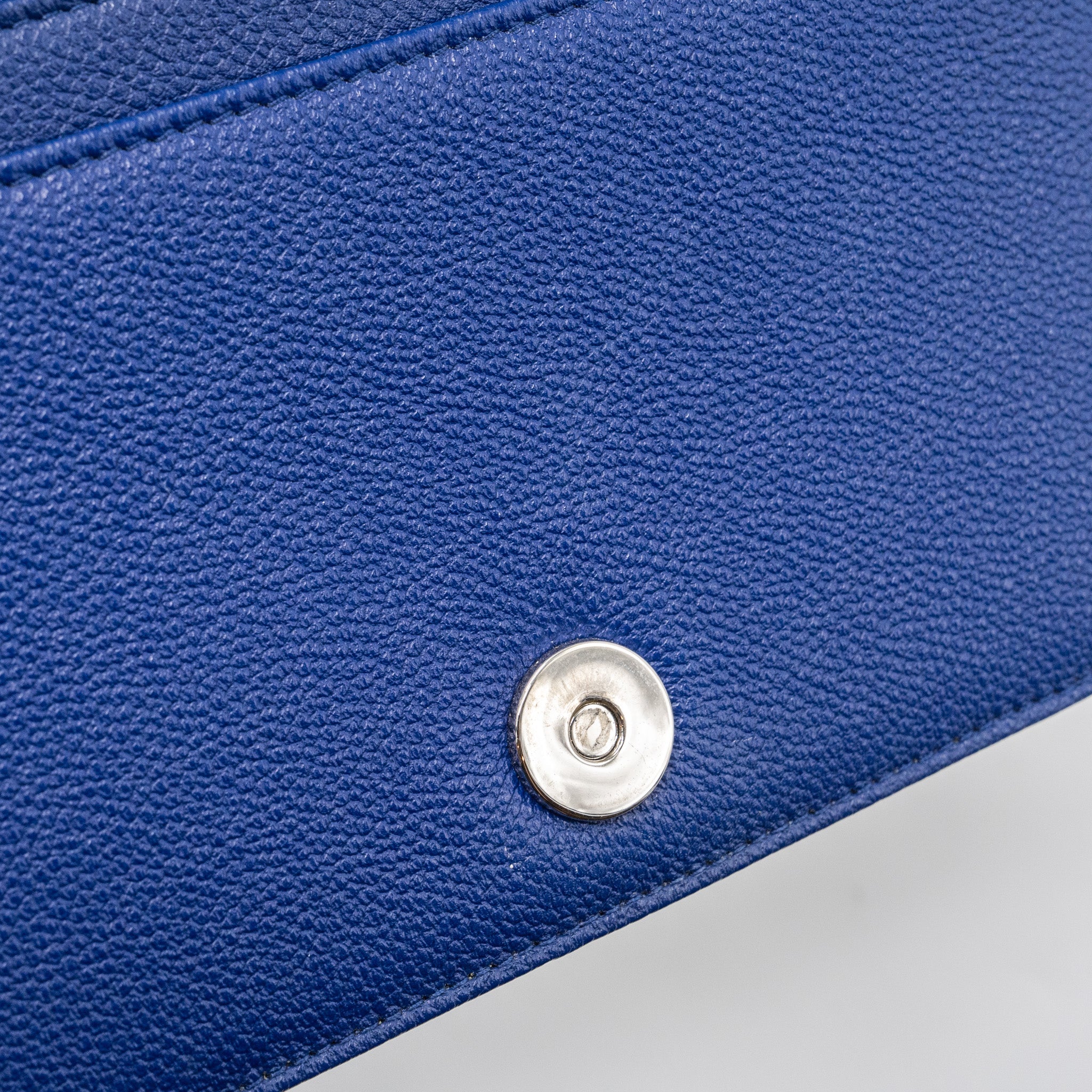 DIOR DIORAMA WALLET ON CHAIN LEATHER BLUE SHW