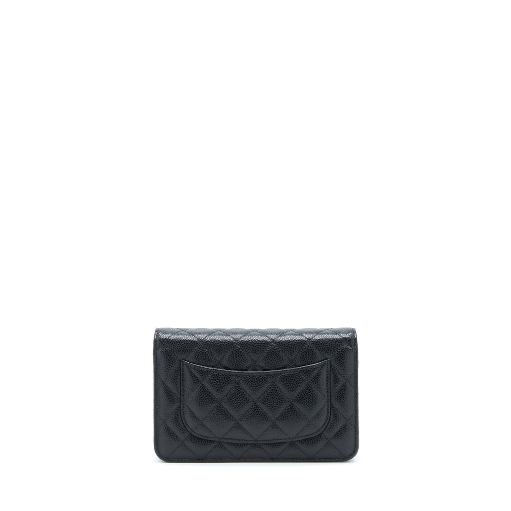 CHANEL CLASSIC WALLET ON CHAIN CAVIAR BLACK GHW