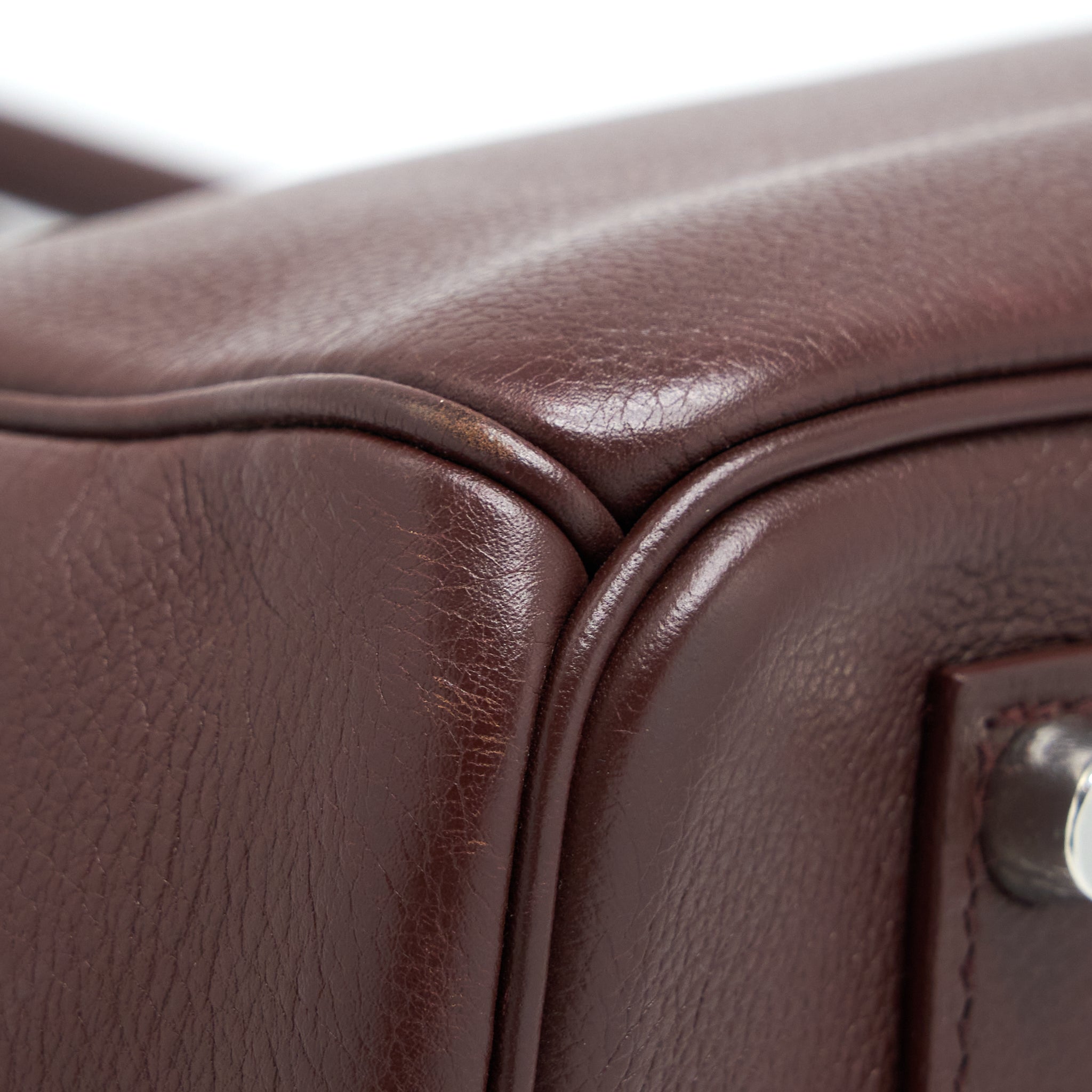 HERMES BIRKIN 35 EVERGRAIN BORDEAUX SHW