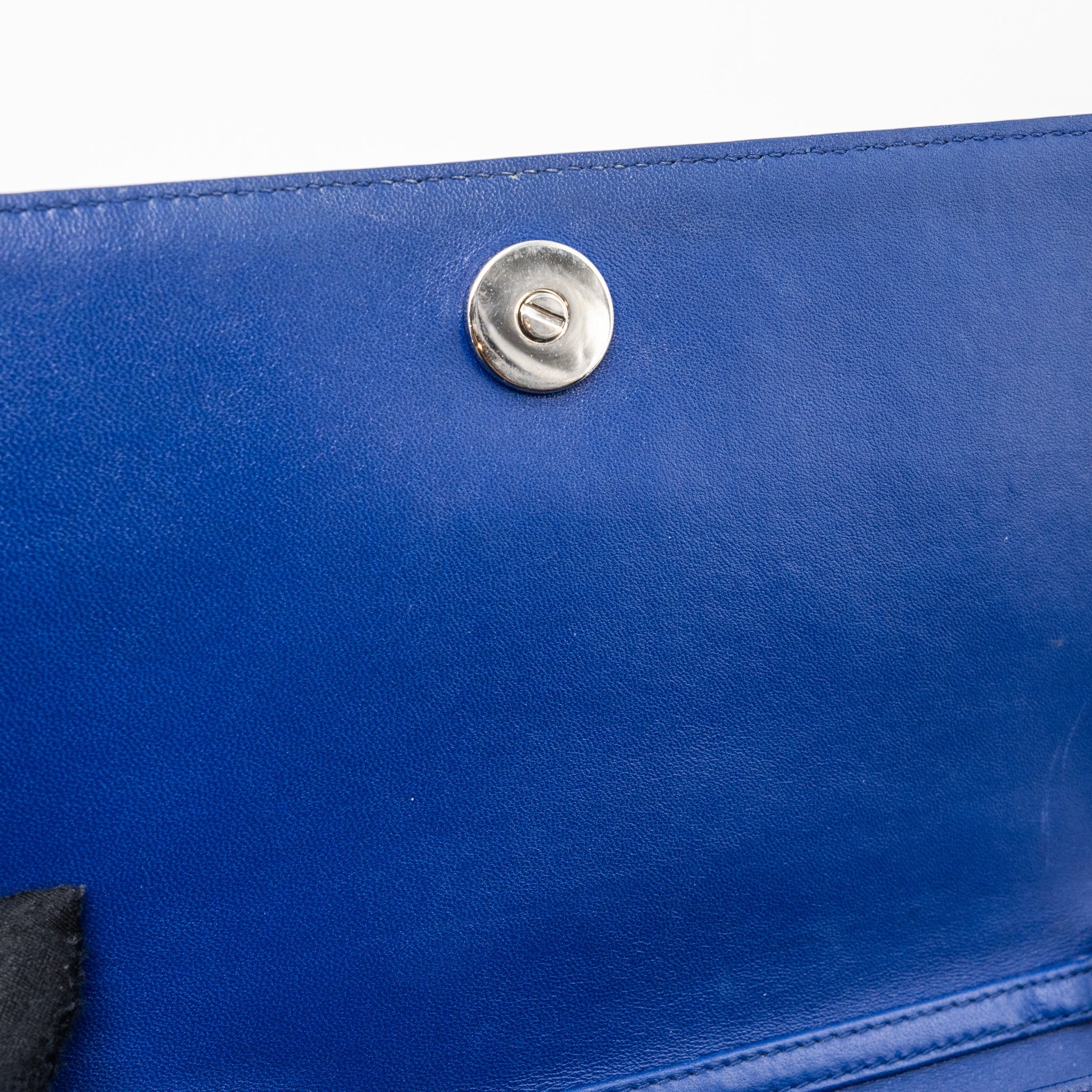 DIOR DIORAMA WALLET ON CHAIN LEATHER BLUE SHW
