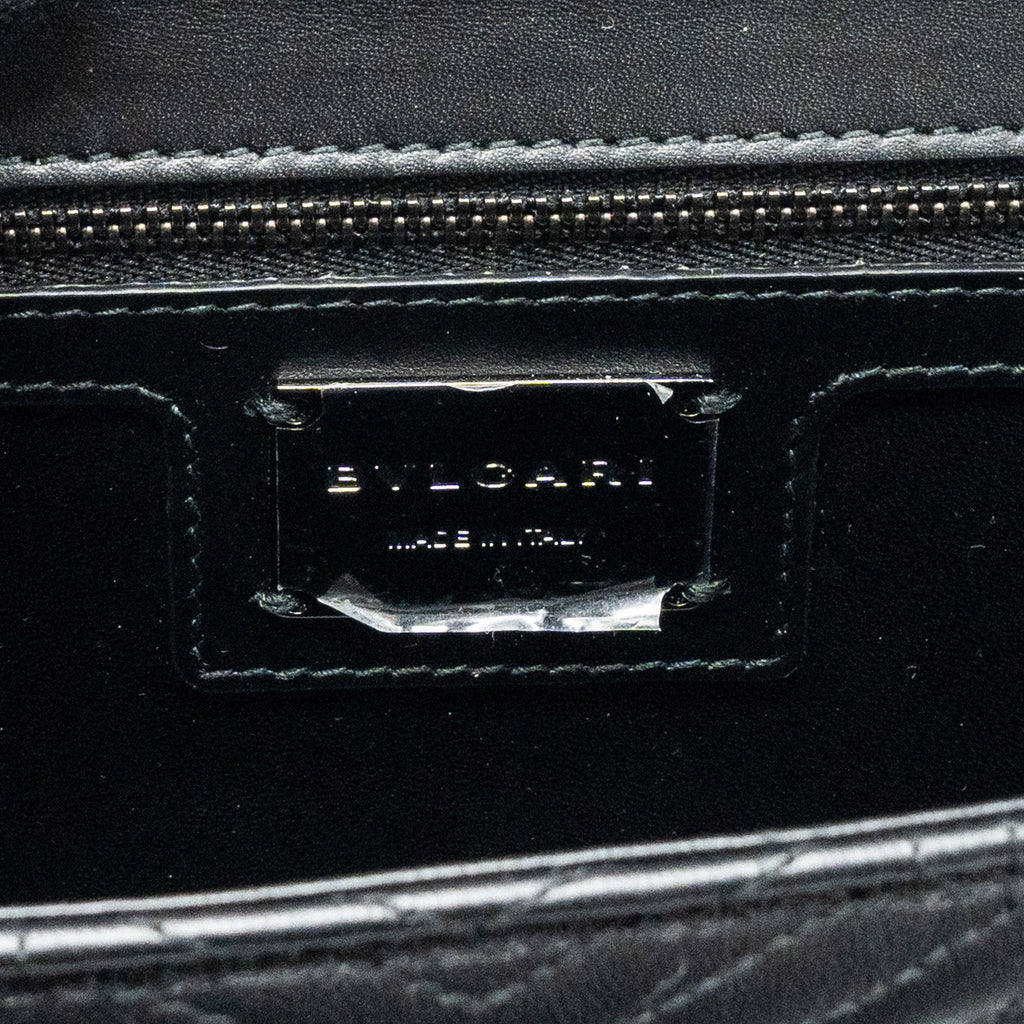 BVLGARI SERPENTI FOREVER FLAP BAG CALFSKIN BLACK RUTHENIUM HARDWARE