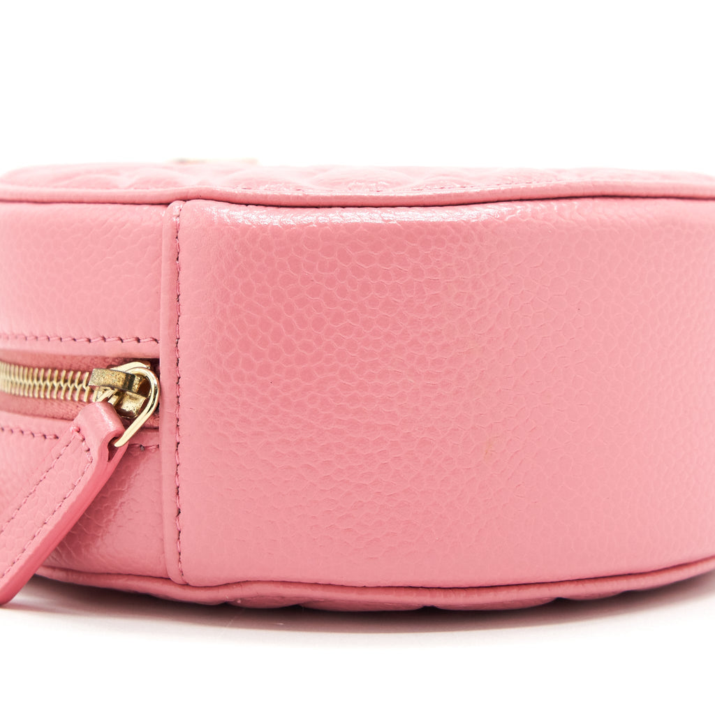 CHANEL CAMELLIA ROUND CLUTCH WITH CHAIN PINK LGHW