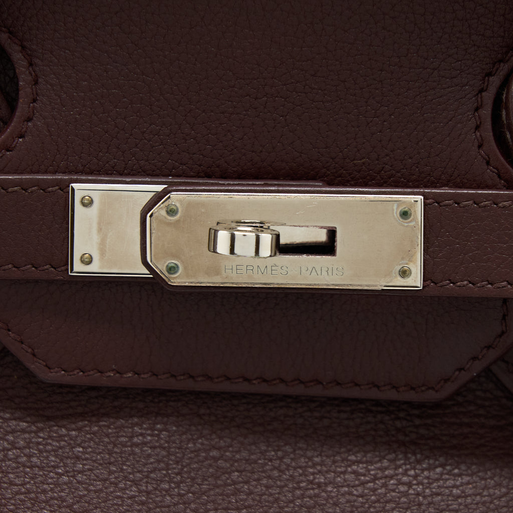 HERMES BIRKIN 35 EVERGRAIN BORDEAUX SHW