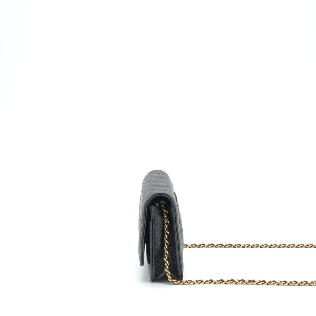 CHANEL CLASSIC WALLET ON CHAIN CAVIAR BLACK GHW