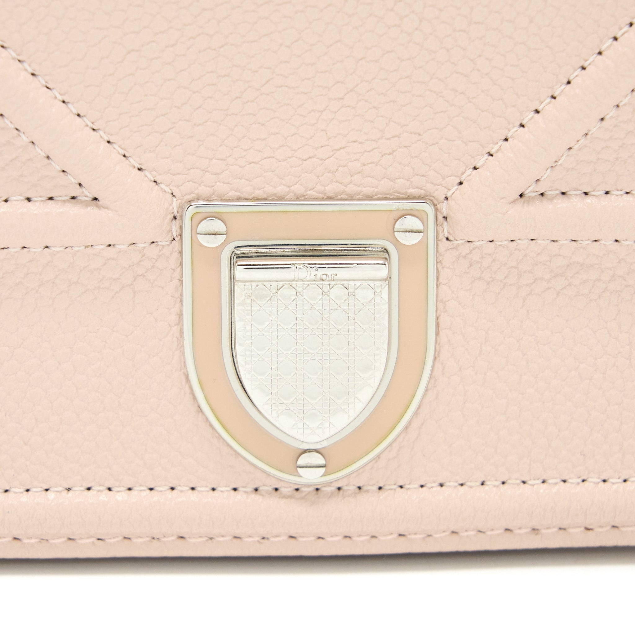DIOR DIORAMA WALLET ON CHAIN CALFSKIN LIGHT PINK SHW