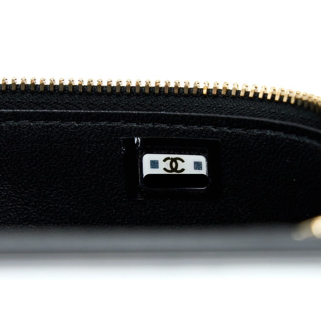 CHANEL 22A TOP HANDLE LONG VANITY CASE LAMBSKIN BLACK LGHW