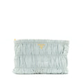 PRADA NAPPA GAUFRE CLUTCH LIGHT BLUE SHW