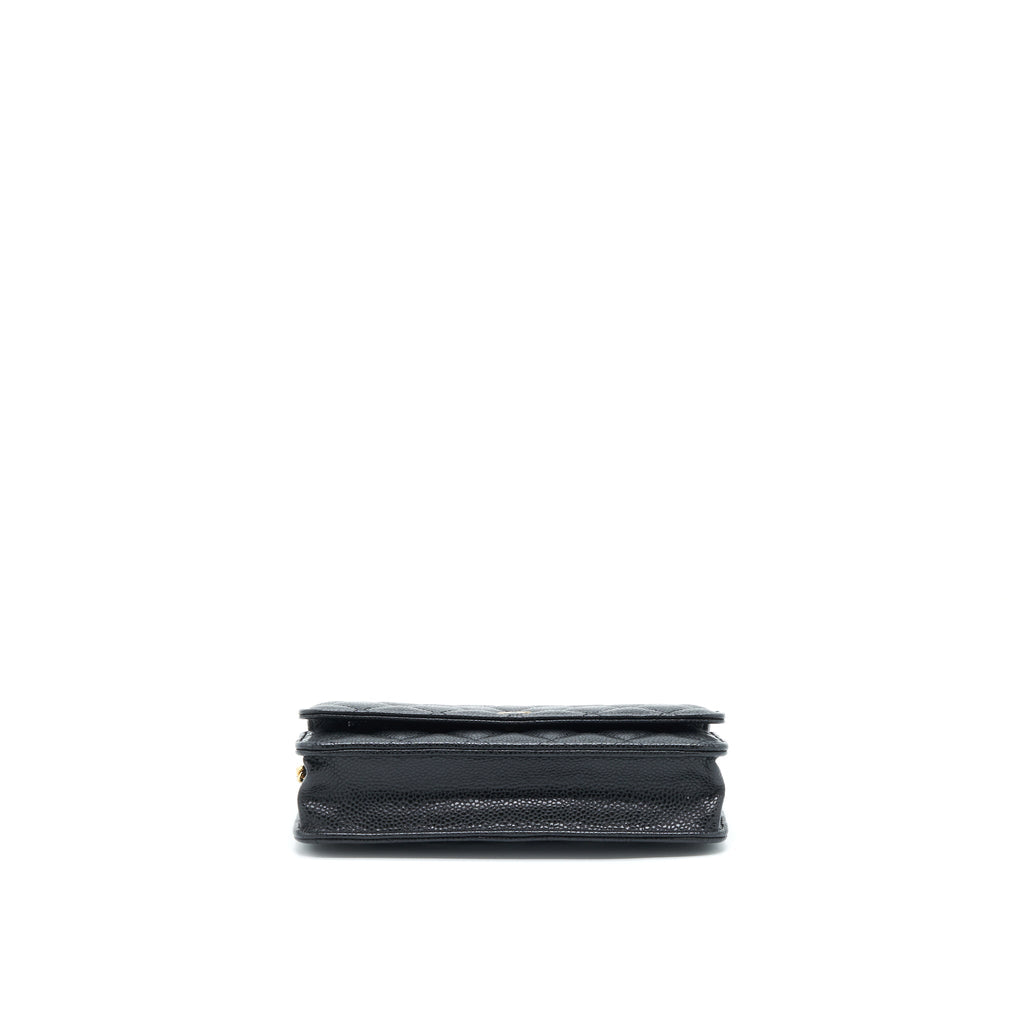 CHANEL CLASSIC WALLET ON CHAIN CAVIAR BLACK GHW