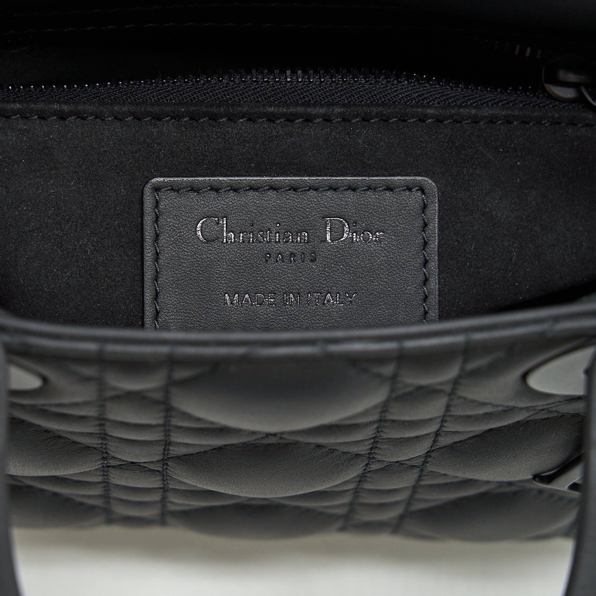 DIOR MINI LADY DIOR CALFSKIN SO BLACK