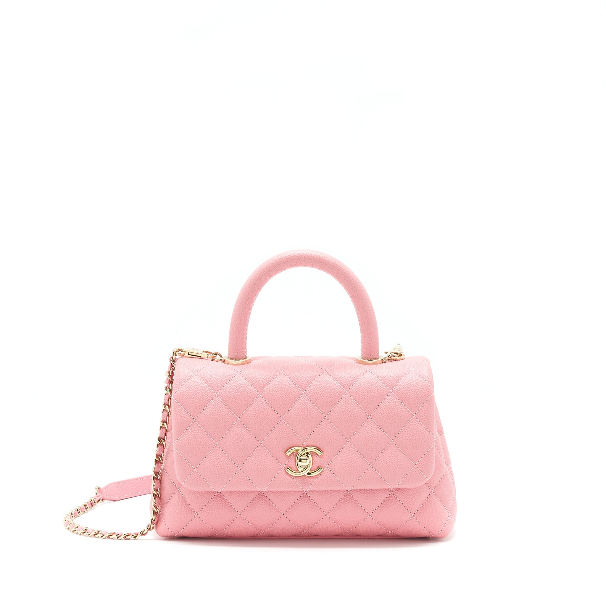 CHANEL SMALL COCO HANDLE 24CM CAVIAR PINK LGHW