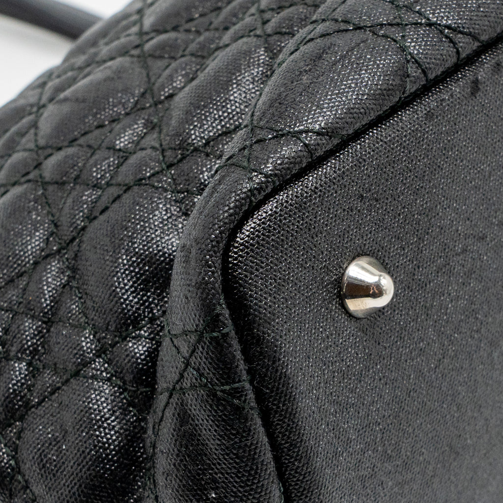 DIOR SHOPPING TOTE BAG CANVAS BLACK SHW
