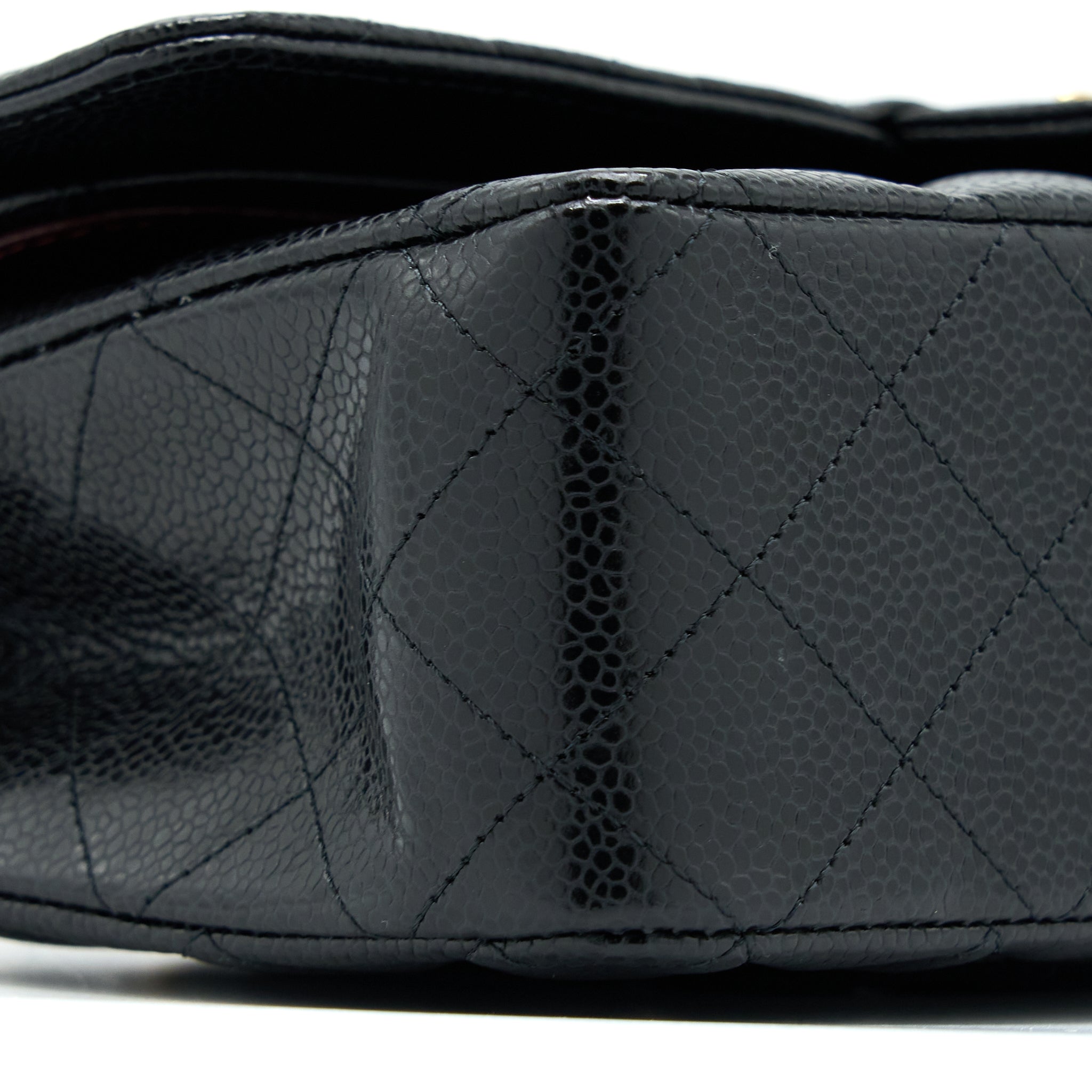 CHANEL MEDIUM CLASSIC DOUBLE FLAP BAG CAVIAR BLACK GHW (MICROCHIP)