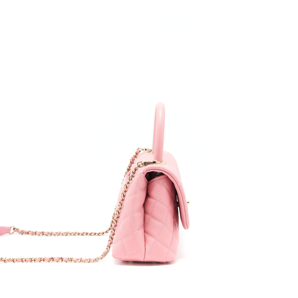 CHANEL SMALL COCO HANDLE 24CM CAVIAR PINK LGHW