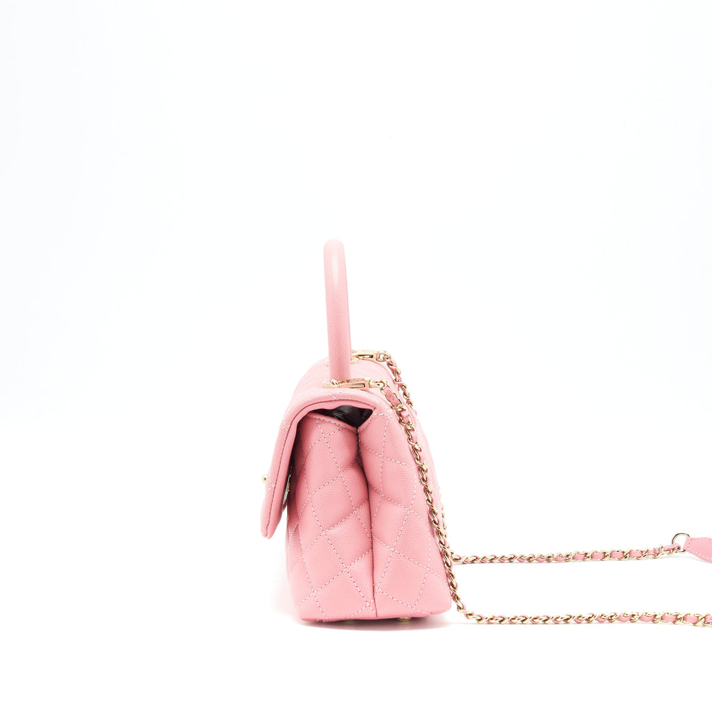 CHANEL SMALL COCO HANDLE 24CM CAVIAR PINK LGHW