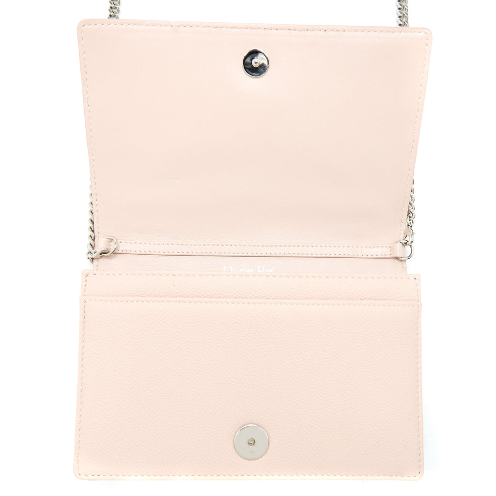 DIOR DIORAMA WALLET ON CHAIN CALFSKIN LIGHT PINK SHW