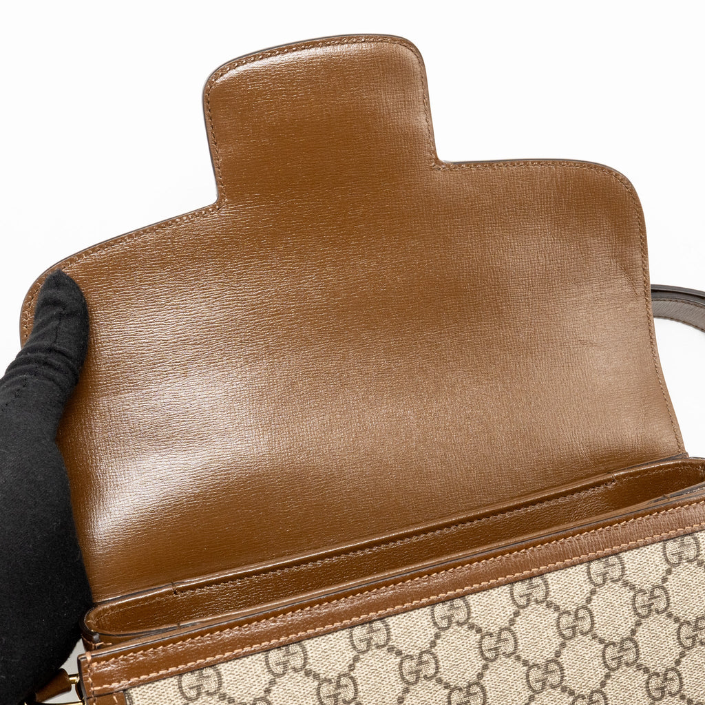 GUCCI HORSEBIT 1955 SHOULDER BAG GG SUPREME CANVAS GHW