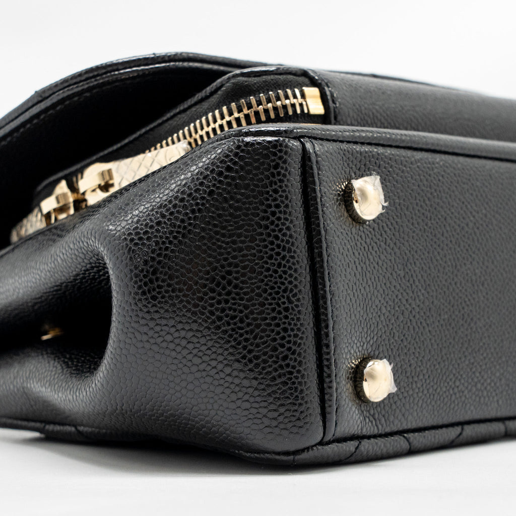 CHANEL SMALL BUSINESS AFFINITY CAVIAR BLACK LGHW (MICROCHIP)