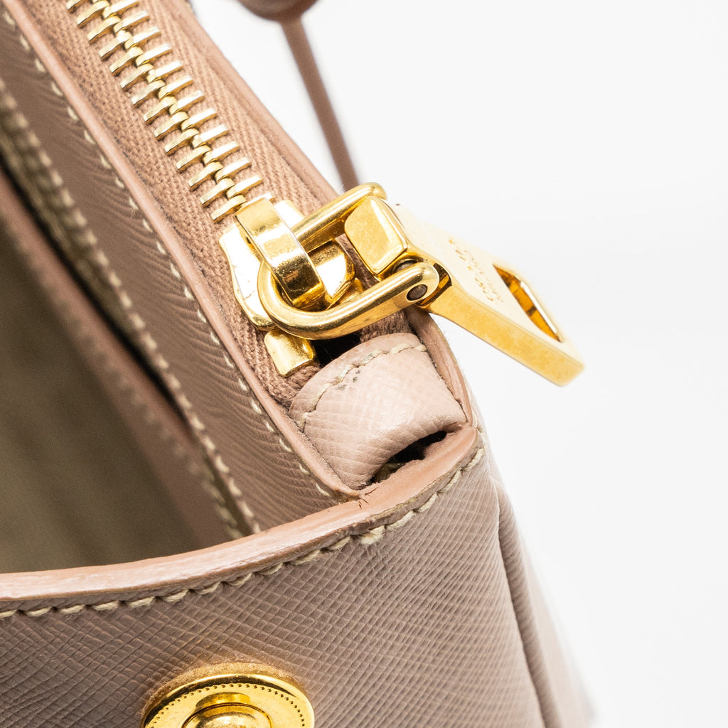 PRADA DOUBLE ZIP SHOPPING TOTO SAFFIANO CAMMEO GHW