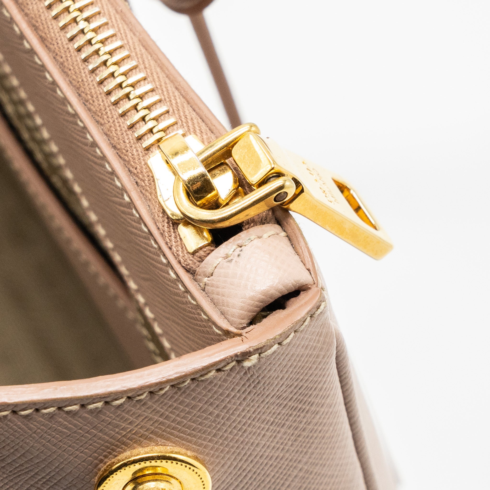 PRADA DOUBLE ZIP SHOPPING TOTO SAFFIANO CAMMEO GHW