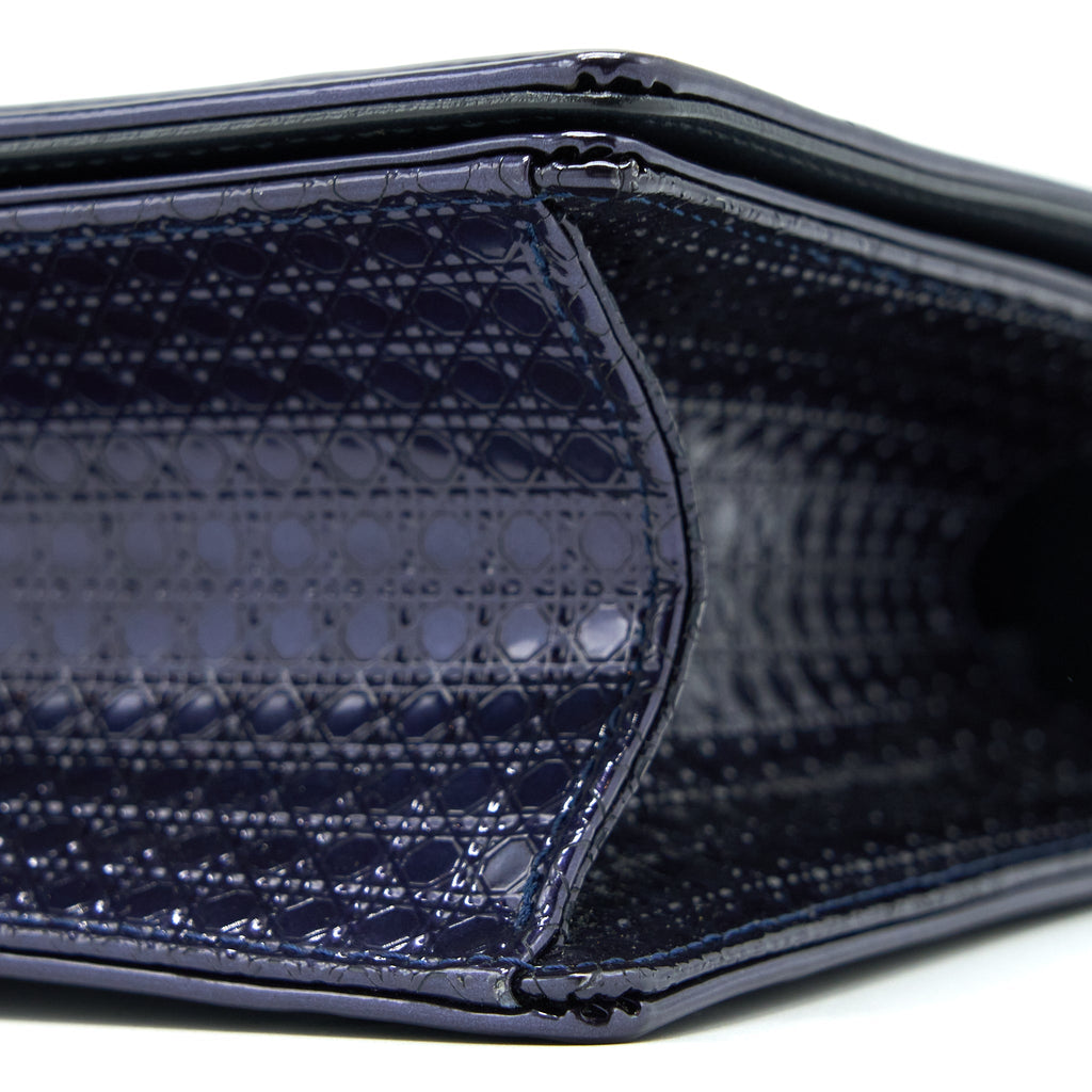 DIOR MEDIUM DIORAMA CALFSKIN METALLIC NAVY LGHW
