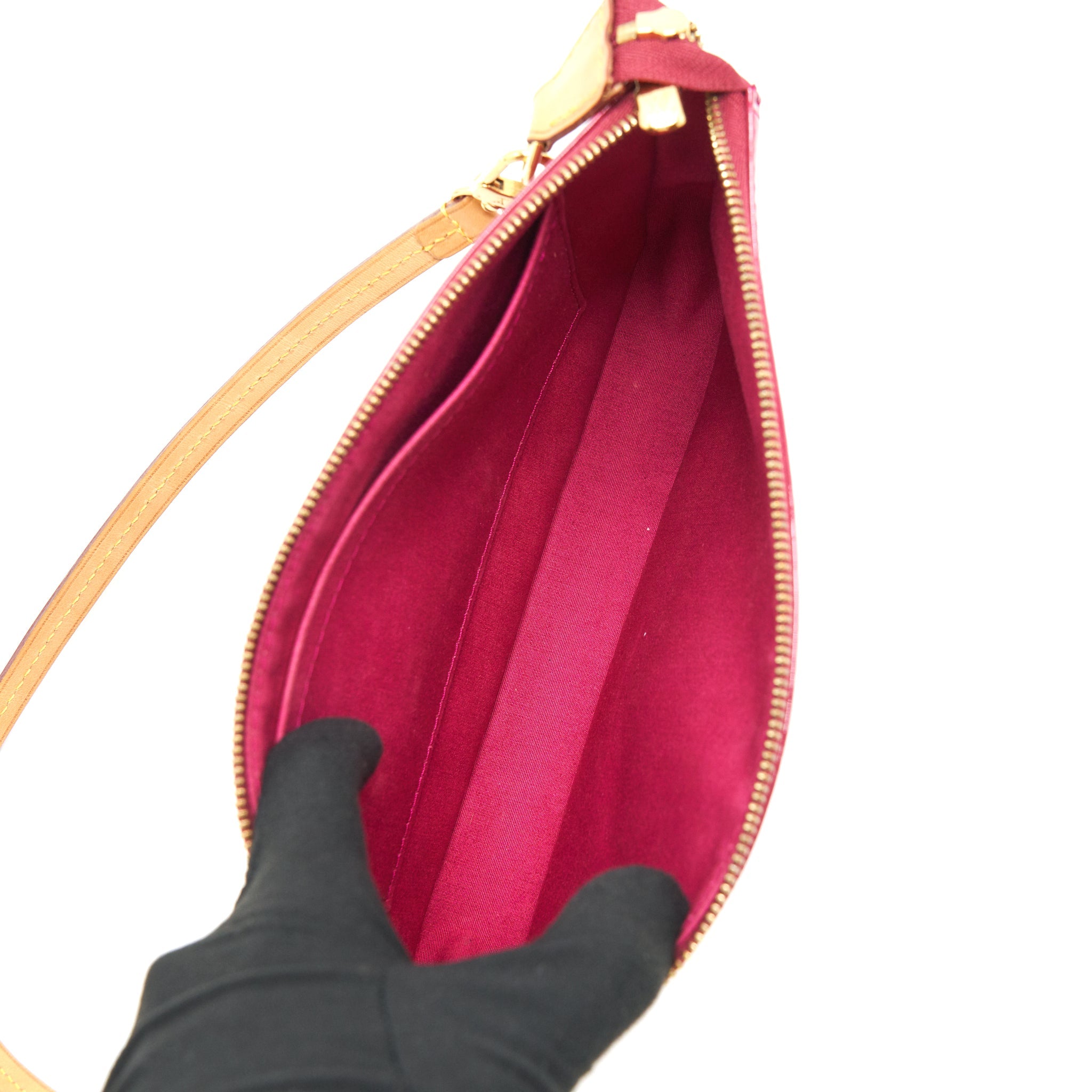 LOUIS VUITTON POTCHETTE ACCESORIES NM MONOGRAM VERNIS INDIAN ROSE