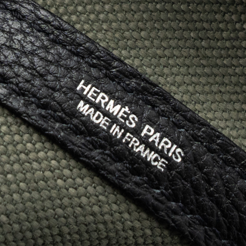 HERMES GARDEN PARTY 30 CANVAS / NEGONDA VERT DE CRIS / BLACK SHW
