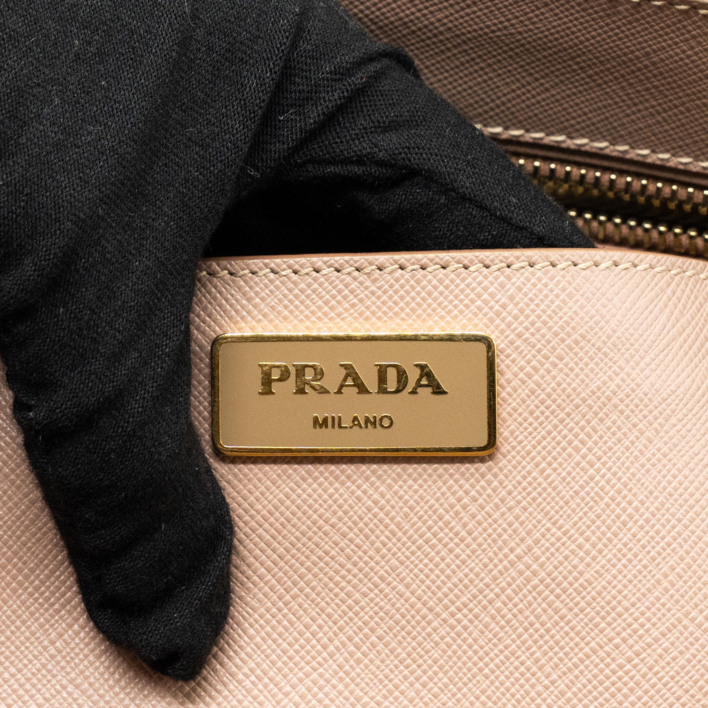 PRADA DOUBLE ZIP SHOPPING TOTO SAFFIANO CAMMEO GHW