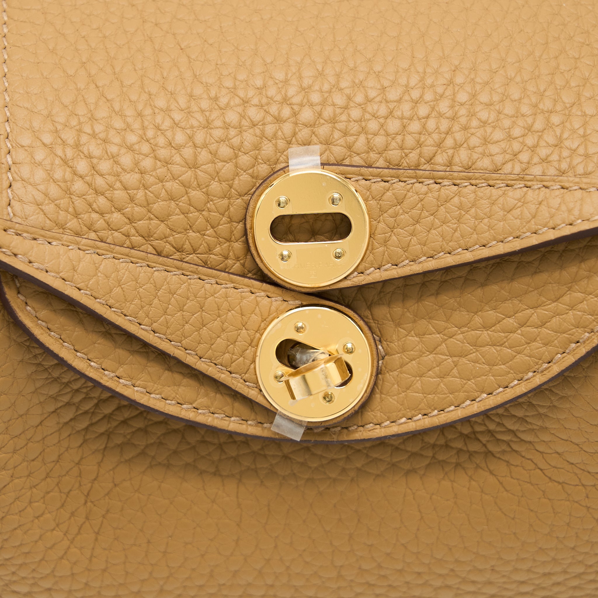 HERMES MINI LINDY CLEMENCE BISCUIT GHW