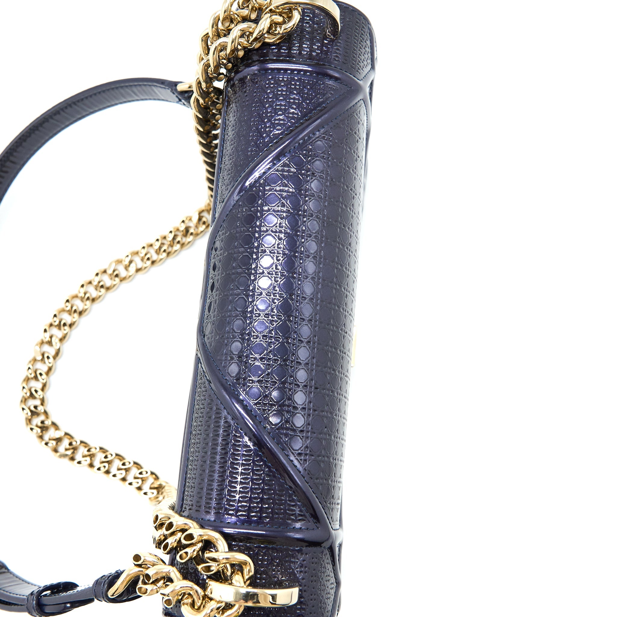 DIOR MEDIUM DIORAMA CALFSKIN METALLIC NAVY LGHW