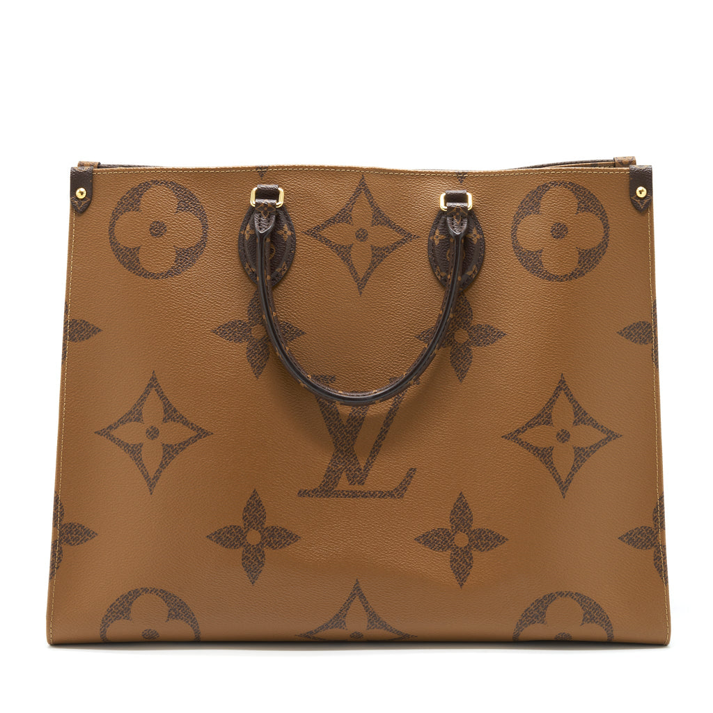 LOUIS VUITTON ON THE GO GM MONOGRAM REVERSE CANVAS GHW