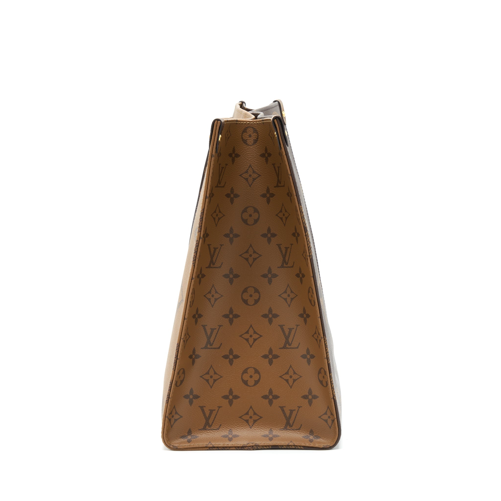 LOUIS VUITTON ON THE GO GM MONOGRAM REVERSE CANVAS GHW