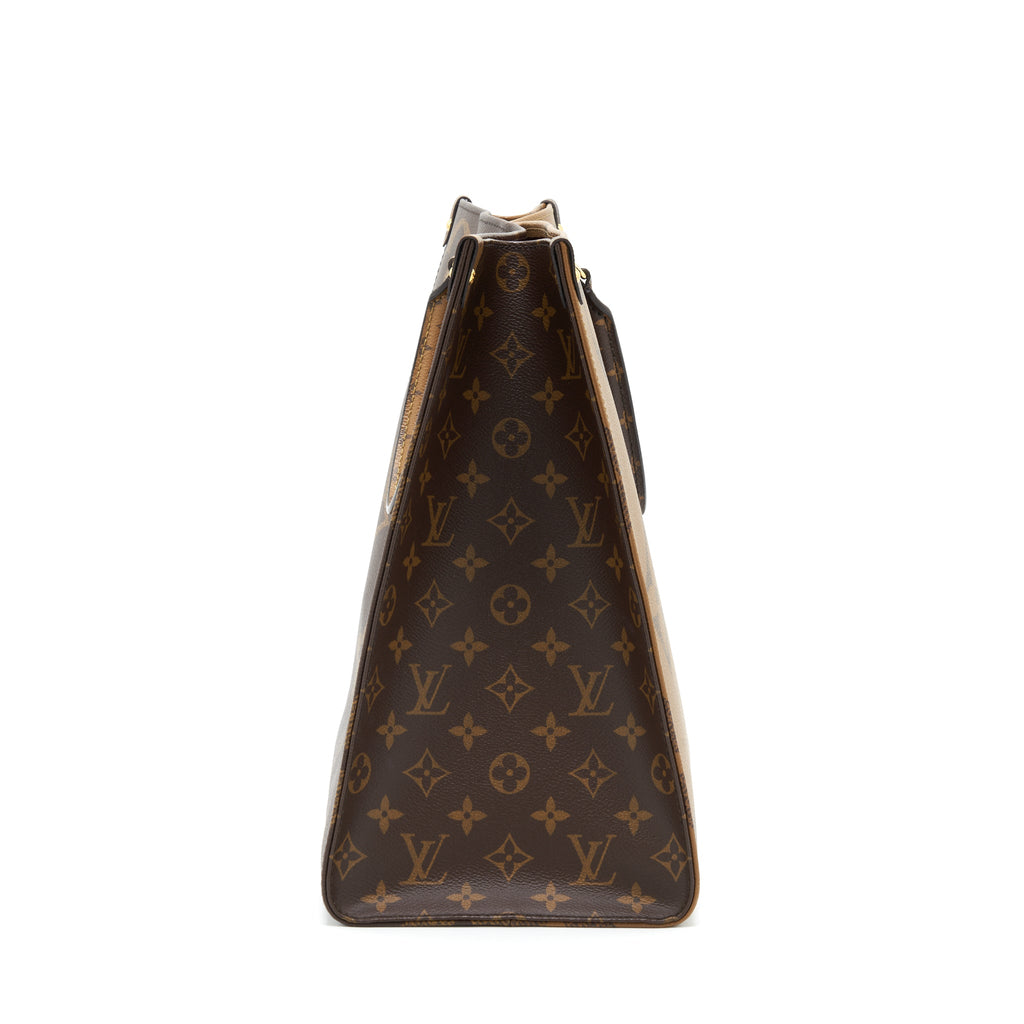 LOUIS VUITTON ON THE GO GM MONOGRAM REVERSE CANVAS GHW