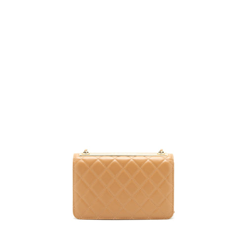 CHANEL TRENDY CC WALLET ON CHAIN LAMBSKIN DARK BEIGE LGHW