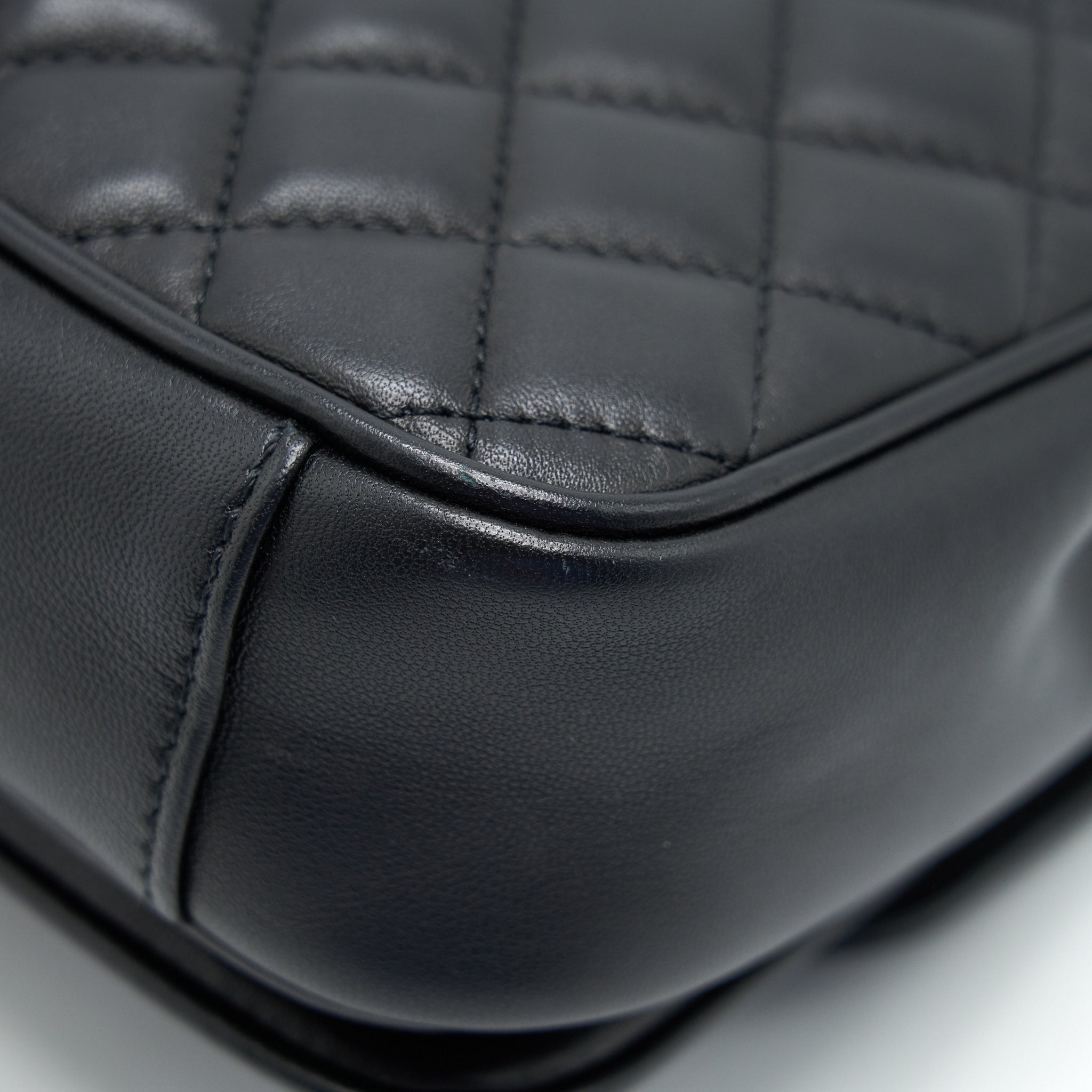 CHANEL SQUARE FLAP BAG LAMBSKIN IN BLACK GHW