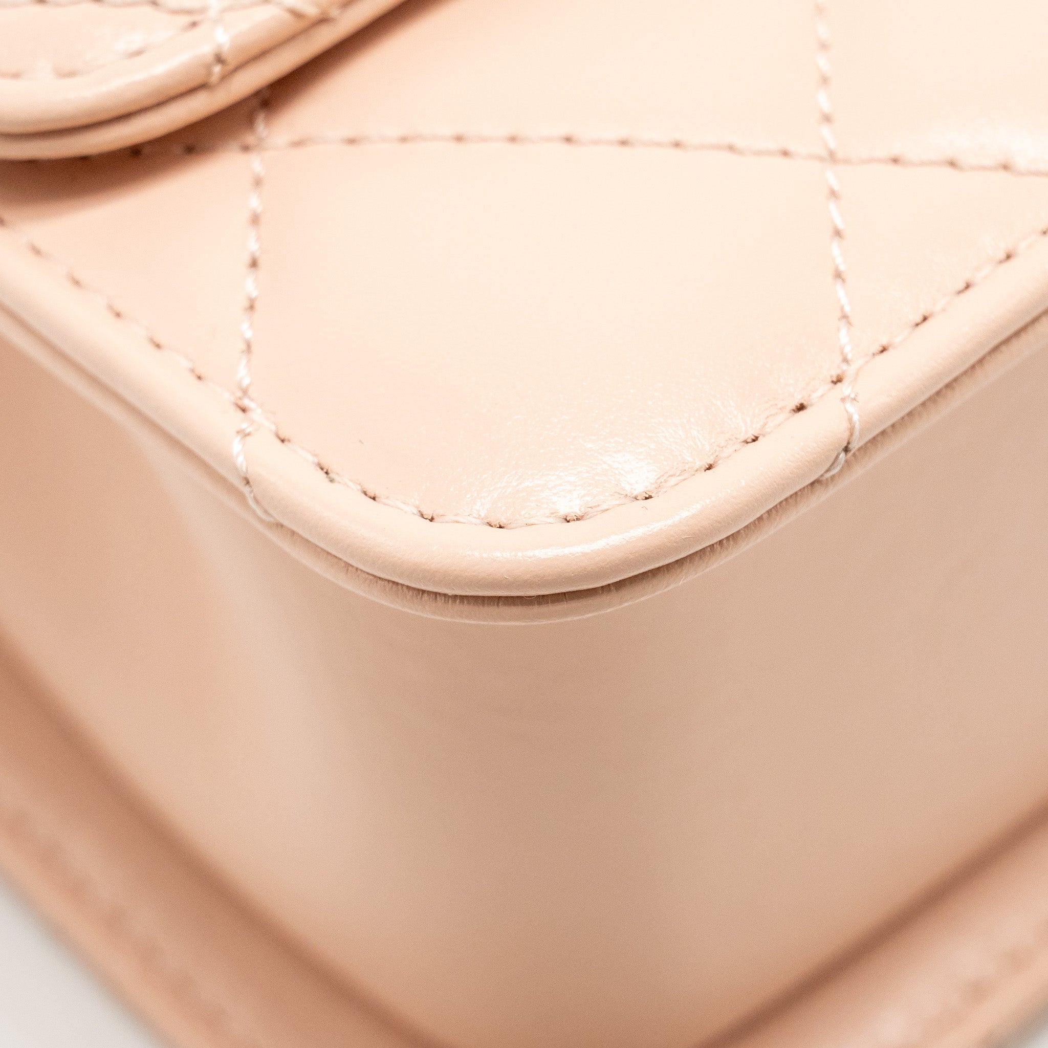CHANEL GOLD CRUSH MINI FLAP BAG CALFSKIN LIGHT PINK GHW (MICROCHIP)