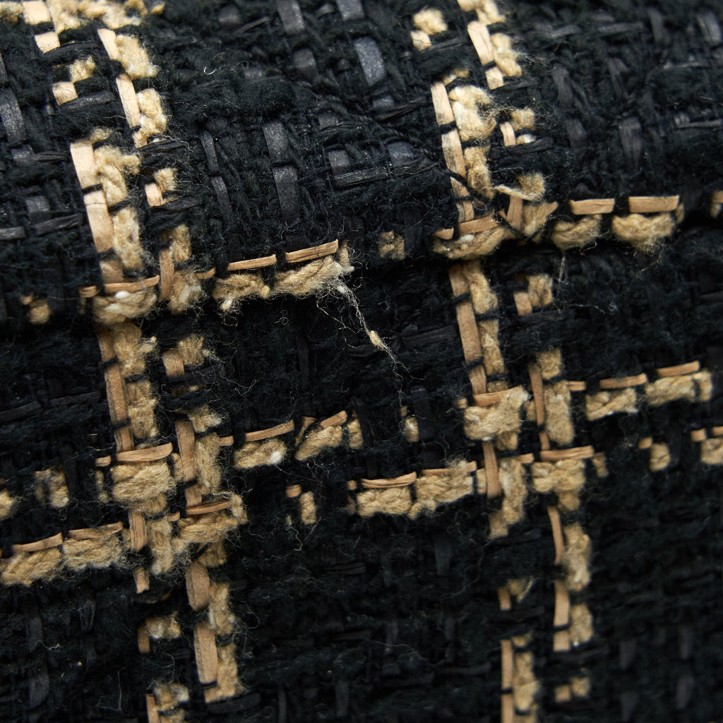 CHANEL TWEED SMALL 19 FLAP BAG BLACK/ GOLD WITH GOLD AND SILVER HARDWARE