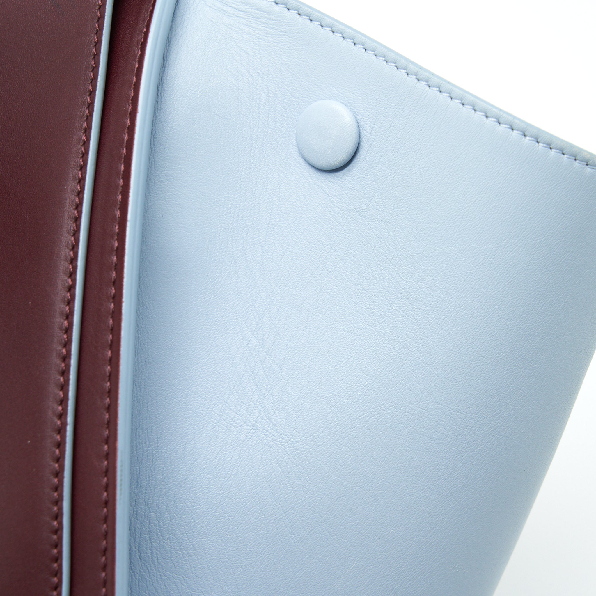 CELINE TRAPEZE BAG BURGUNDY / LIGHT BLUE GHW