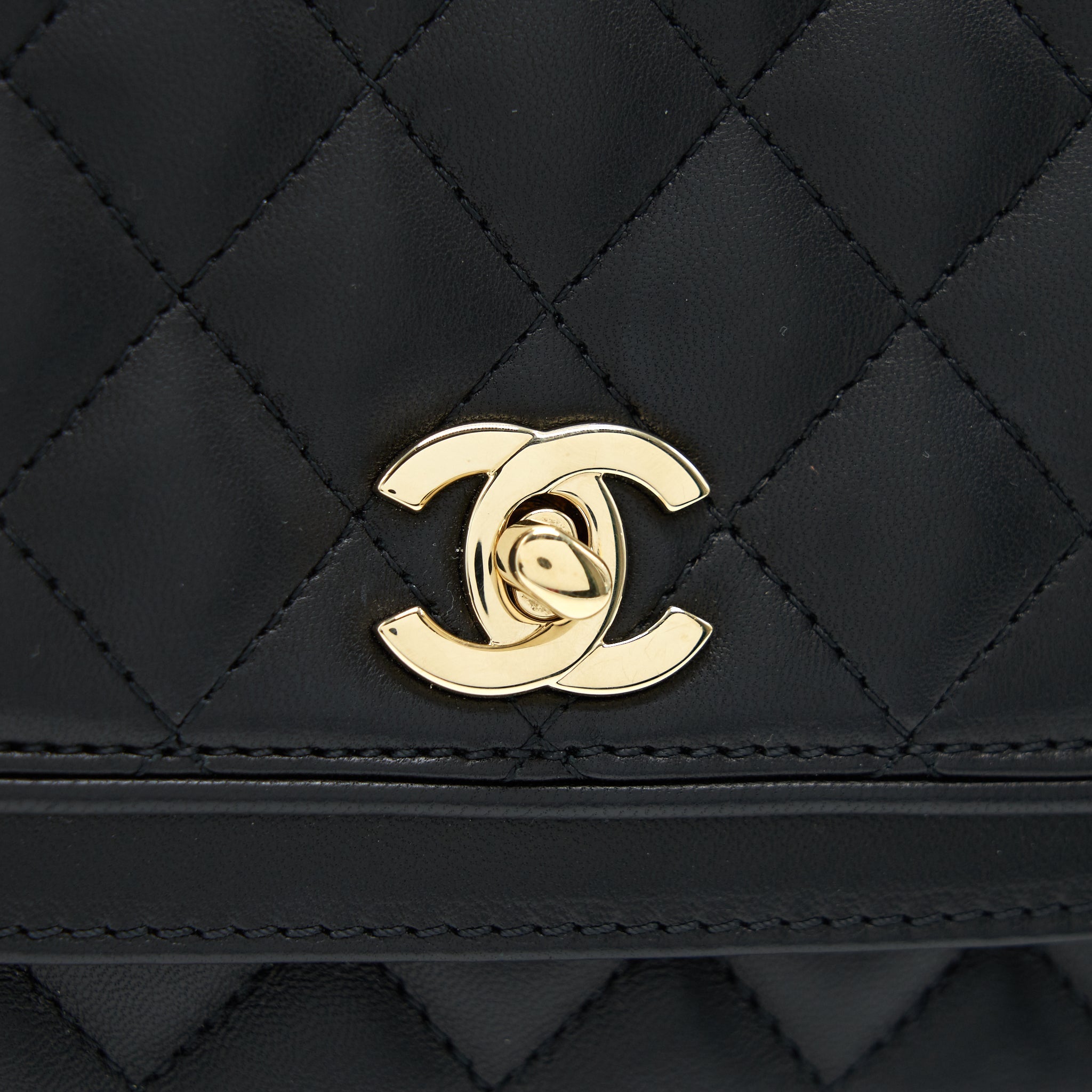CHANEL SQUARE FLAP BAG LAMBSKIN IN BLACK GHW