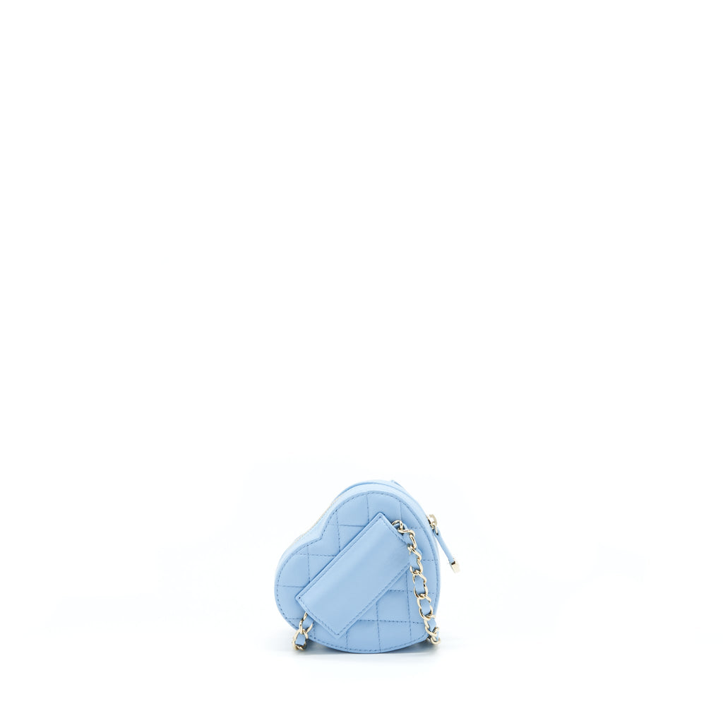 CHANEL 22S HEART BELT BAG LAMBSKIN LIGHT BLUE LGHW