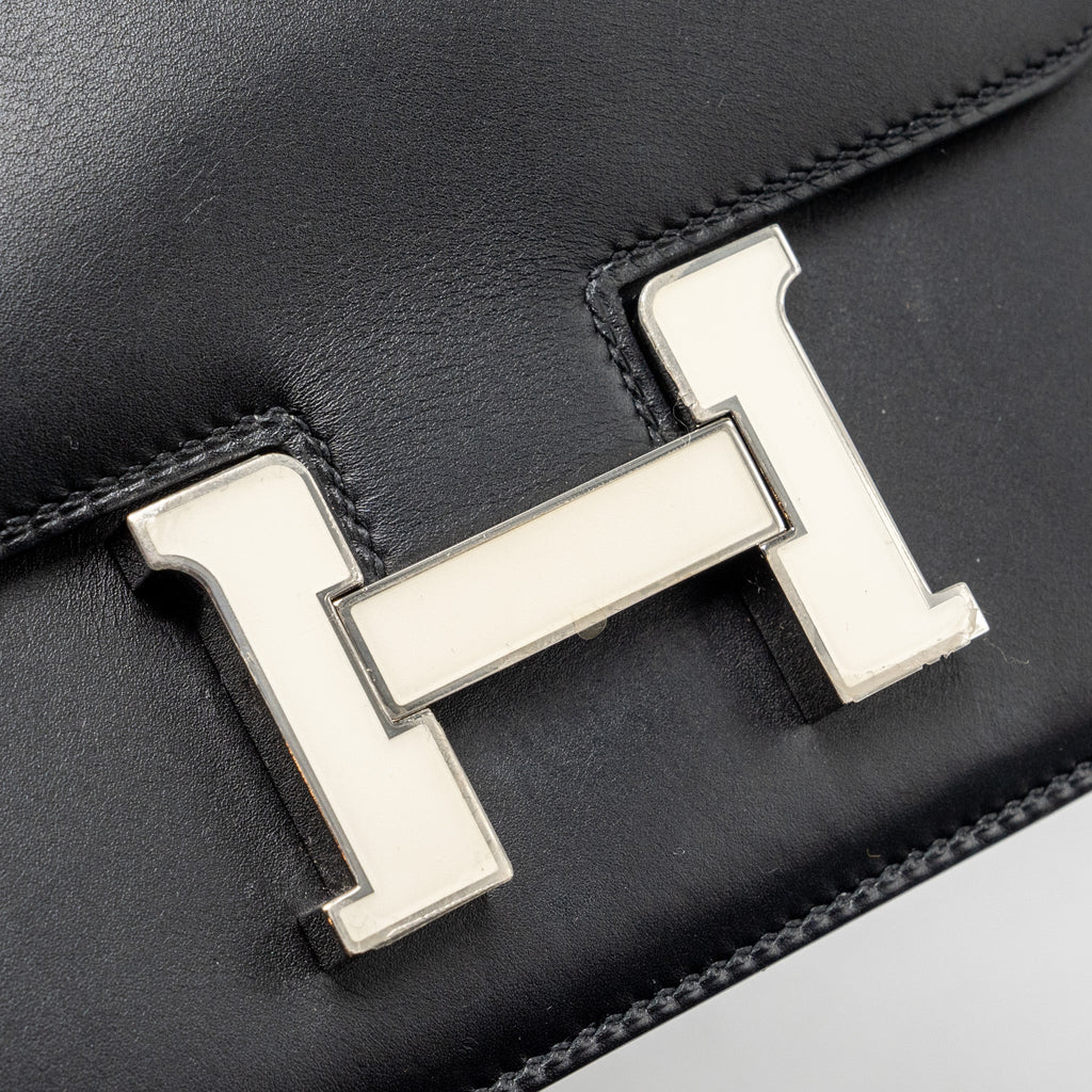 HERMES MINI CONSTANCE ALLEGRO BLACK / WHITE SHW